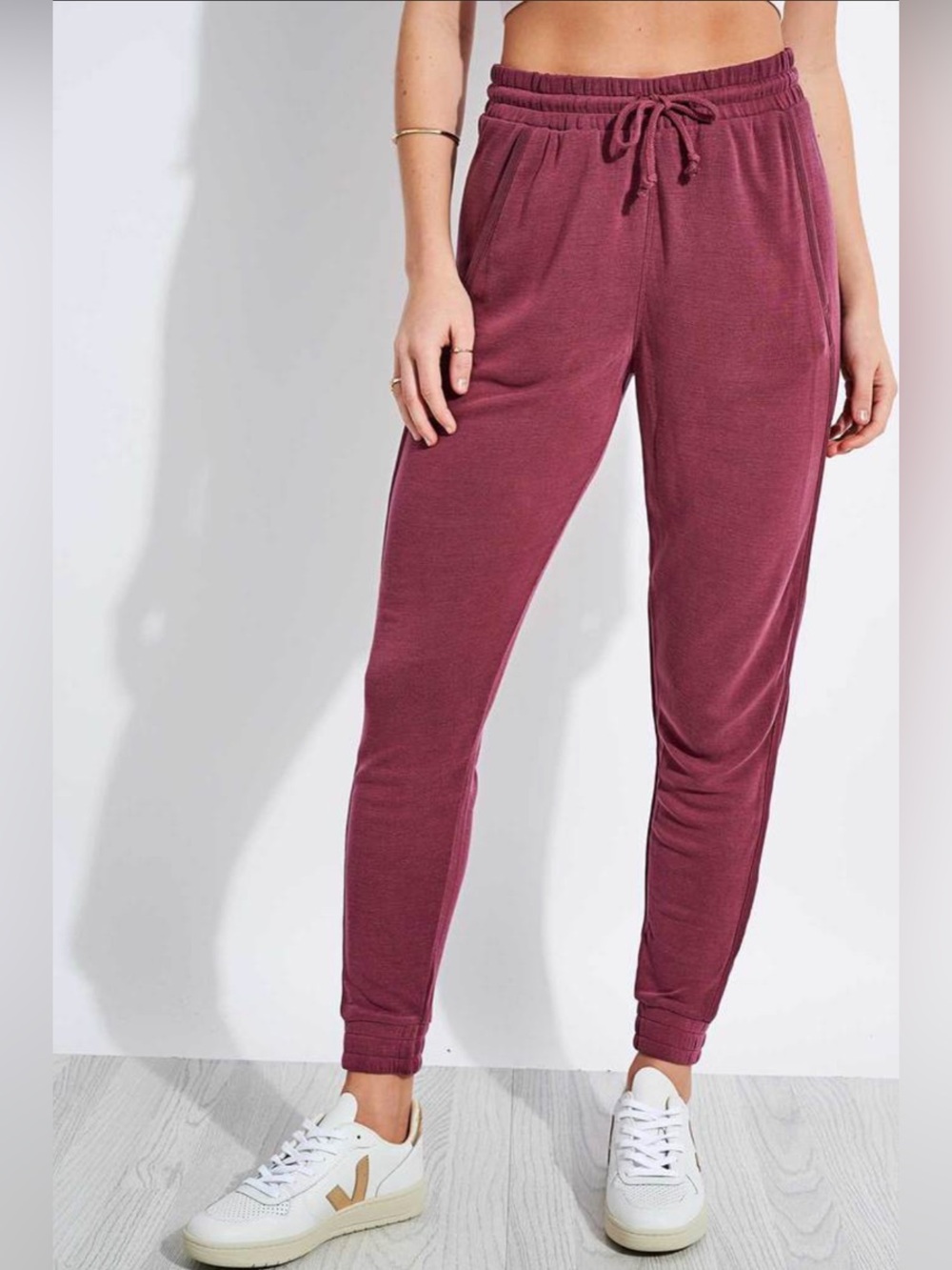 Free People Movement Back Into It Jogger Sweatpants Maroon Medium